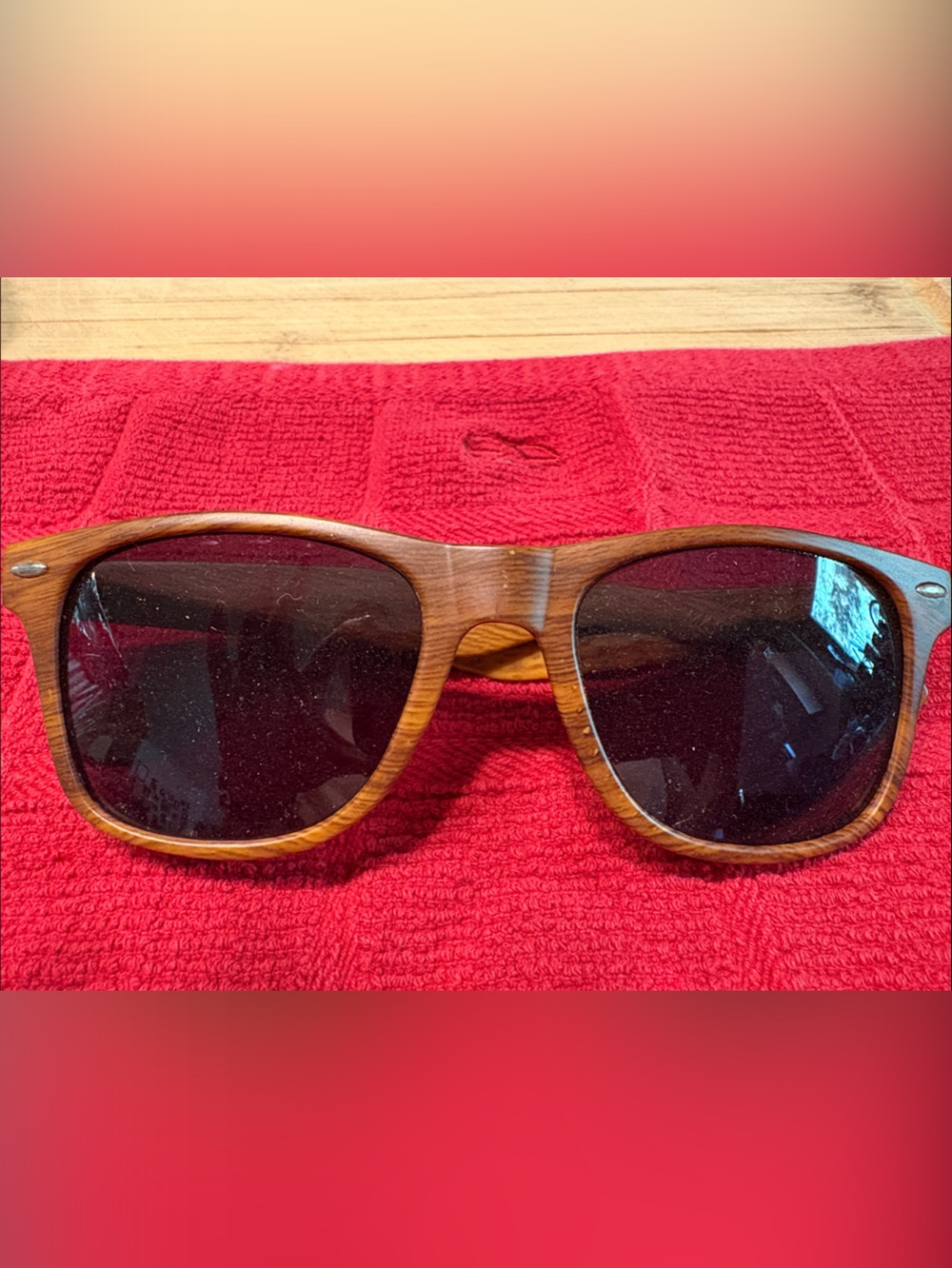 Wood-Effect Men's Sunglasses in Brown
